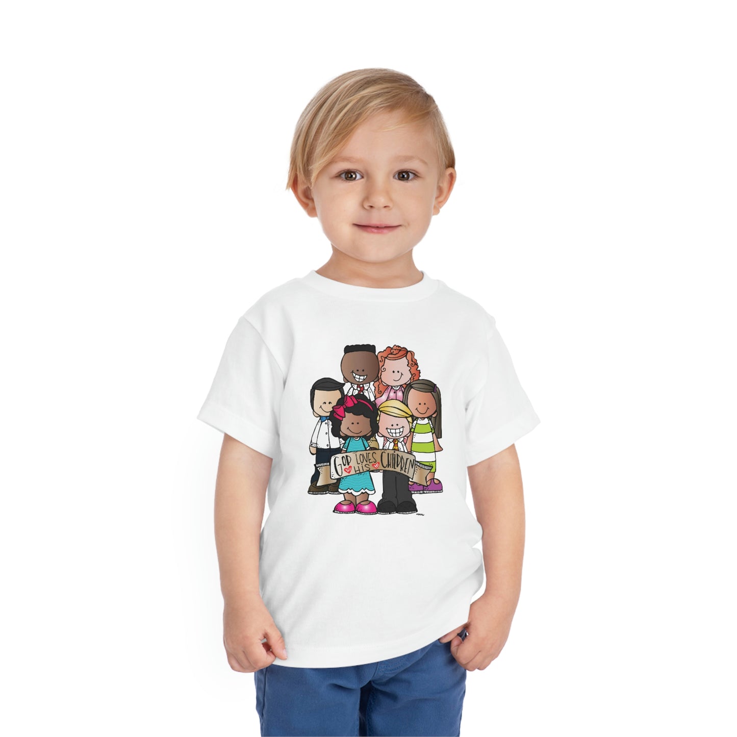 God Loves His Children Toddler Short Sleeve Tee