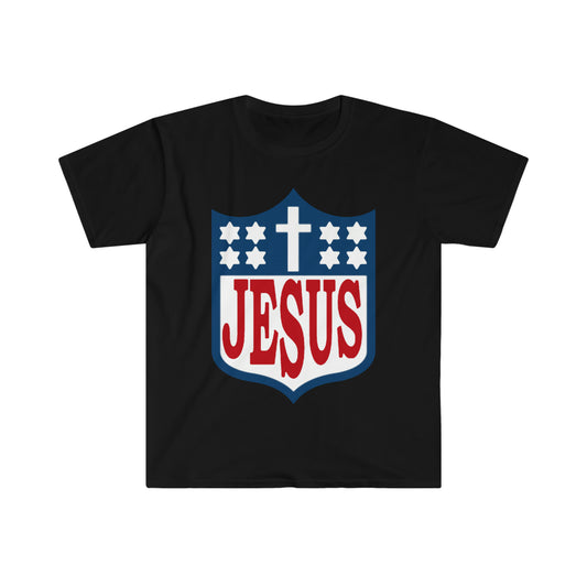 Jesus NFL logo type  Softstyle T-Shirt