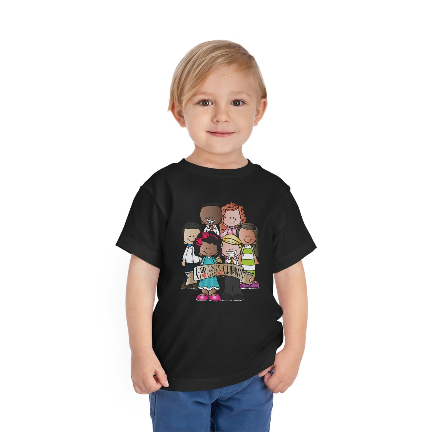 God Loves His Children Toddler Short Sleeve Tee