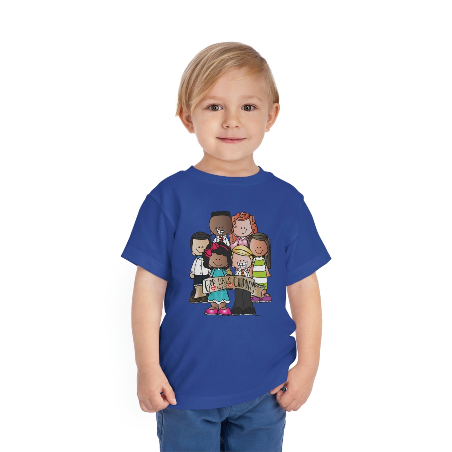 God Loves His Children Toddler Short Sleeve Tee